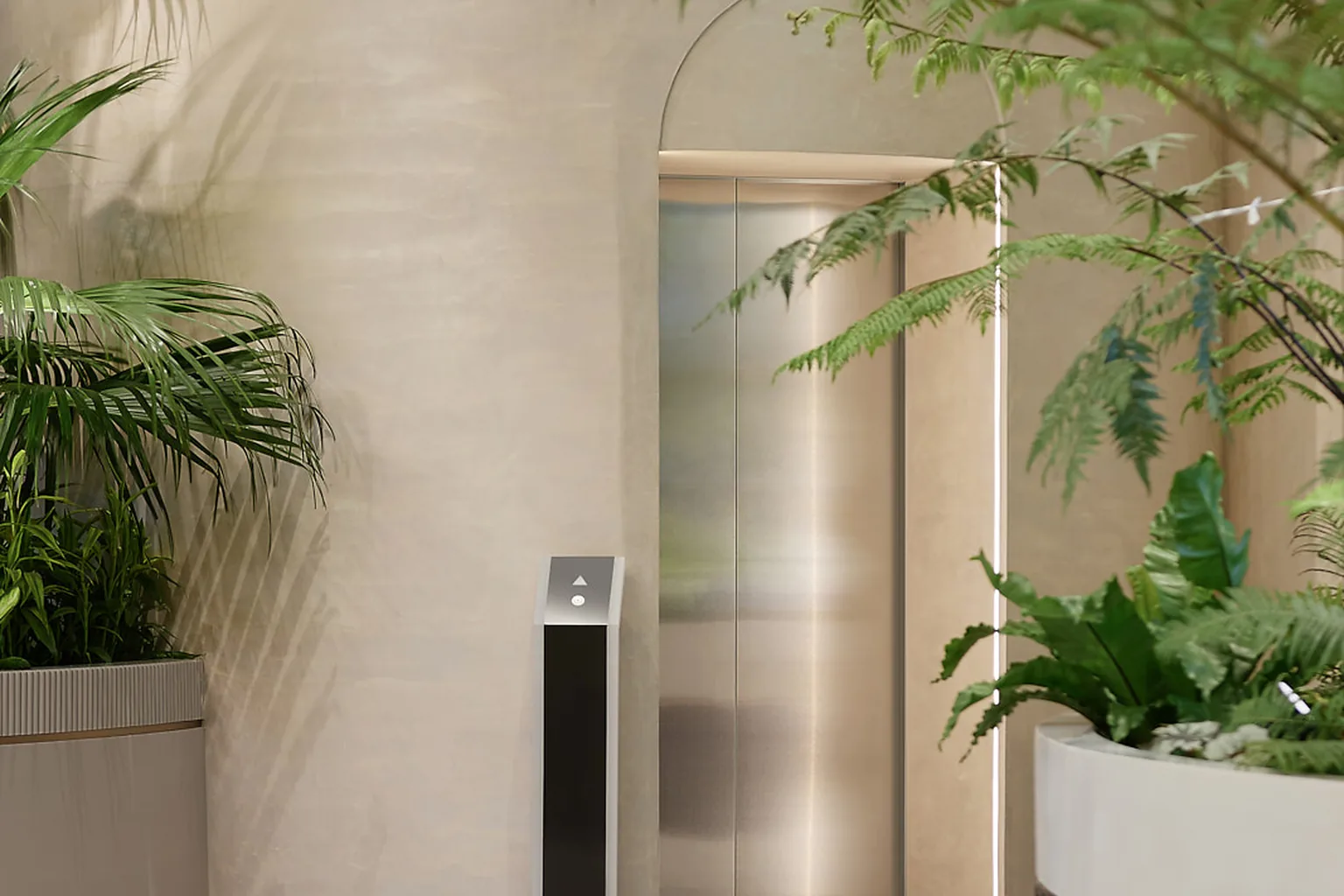 Foshan commercial lift lobby with integrated planting